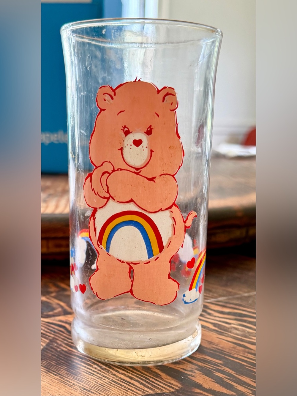 Care Bears Pink Rainbow Bear Glass with Multicolor Belly